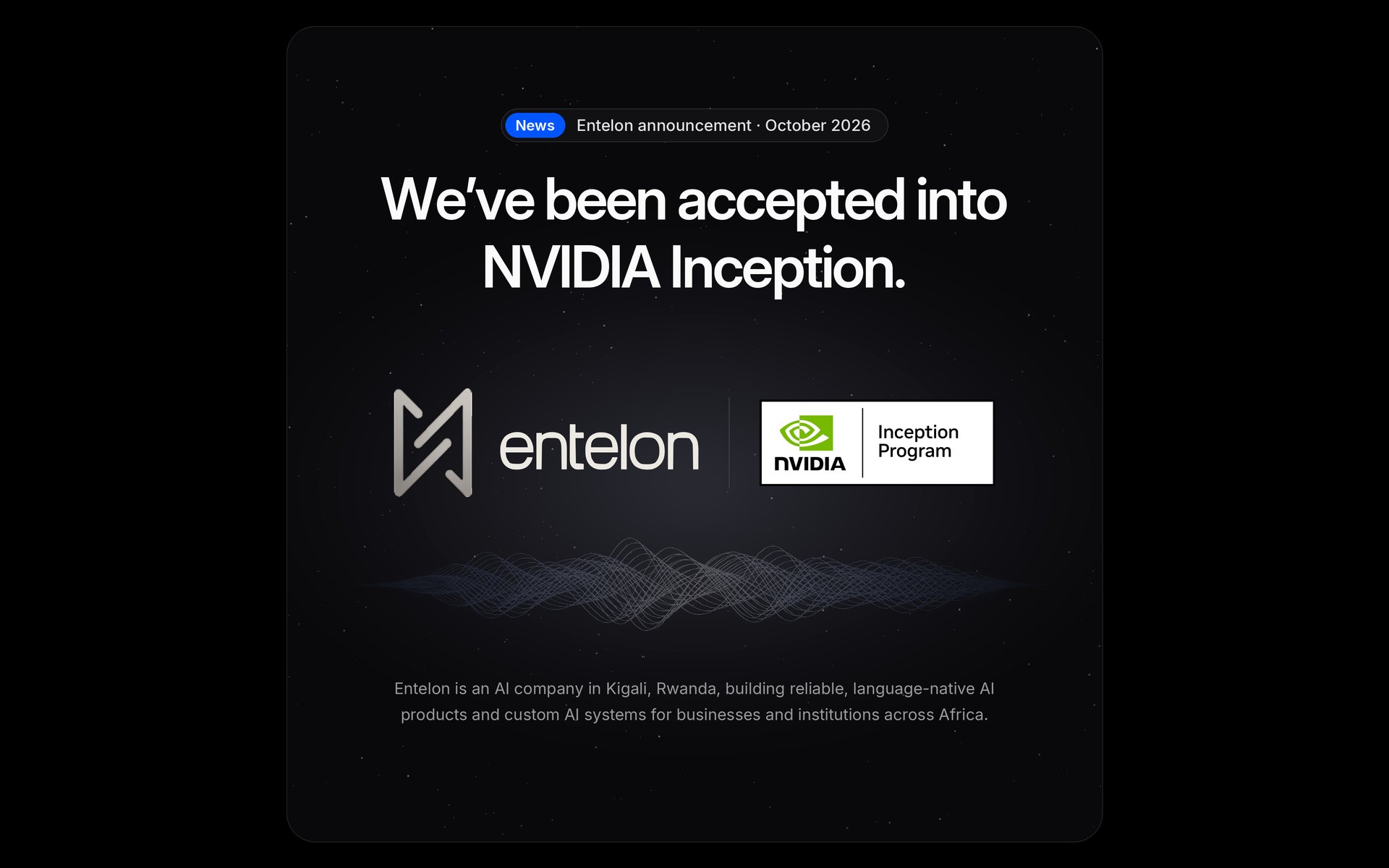 The Entelon logo next to the NVIDIA Inception Program badge