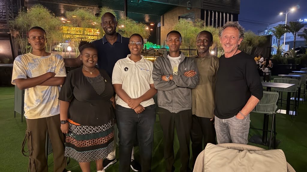 The Entelon team at dinner with Rob Angel